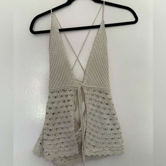 Free People Tops - Crochet tie tank top